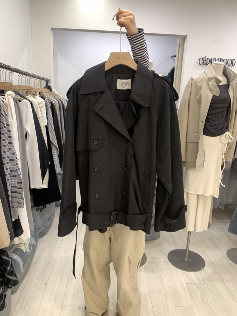 CEDARWOOD東大門代購女裝新品熱賣推薦26春夏人氣夾克含腰帶CEDAR WOOD夾克圖色2