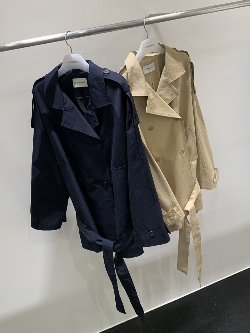 LOVE MOMENT東大門直郵女裝新品休閑26春夏長款風衣含腰帶LOVE MOMENT長款風衣