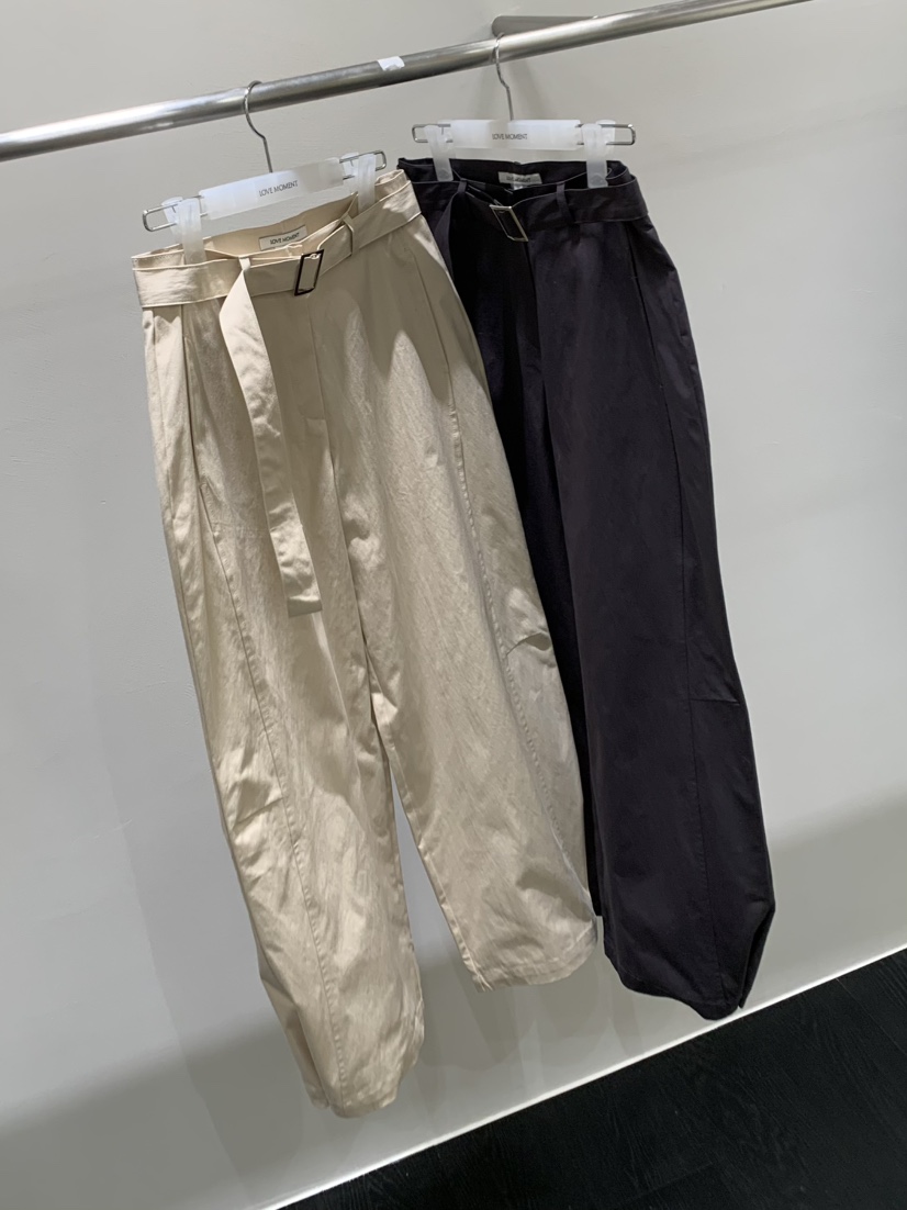LOVE MOMENT韓國直郵女裝新款時尚真品26春夏休閑褲腰帶LOVE MOMENT休閑褲