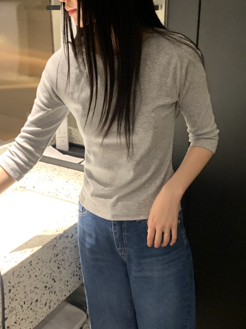 NOUVEAU東大門直郵女士新款時尚人氣真品休閑T恤船領羅紋NOUVEAUT恤