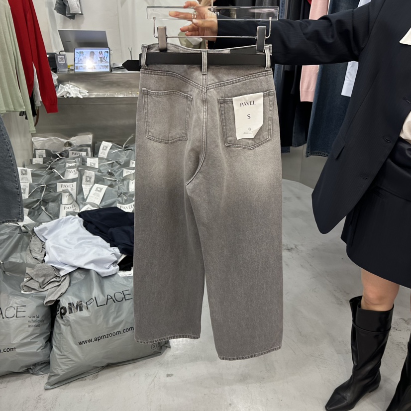 PAVEL韓國直郵女裝新款26春夏熱賣時尚真品牛仔褲不含腰帶PAVEL牛仔褲