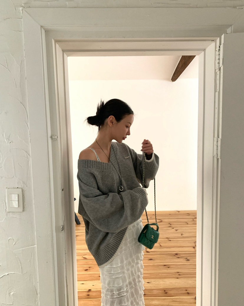 REVE CITE-L東大門實拍女士新款時尚真品26春夏長裙荷葉邊REVE CITE-L長裙