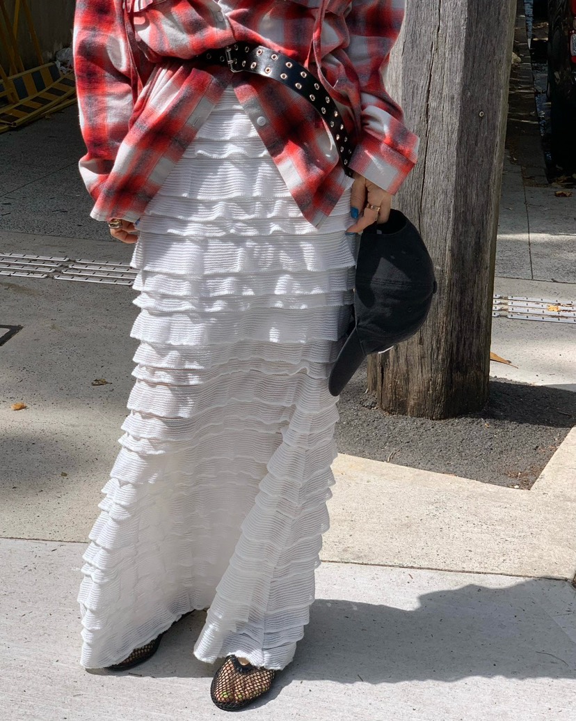 REVE CITE-L東大門實拍女士新款時尚真品26春夏長裙荷葉邊REVE CITE-L長裙