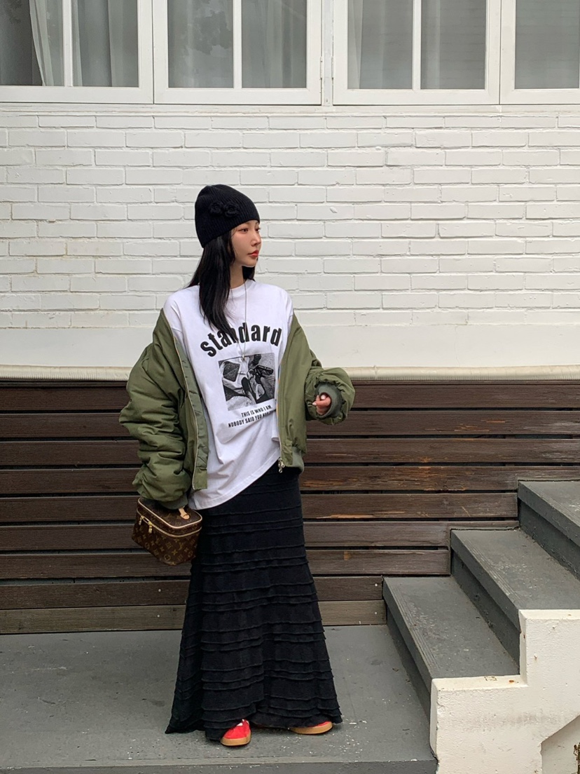 REVE CITE-L東大門實拍女士新款時尚真品26春夏長裙荷葉邊REVE CITE-L長裙