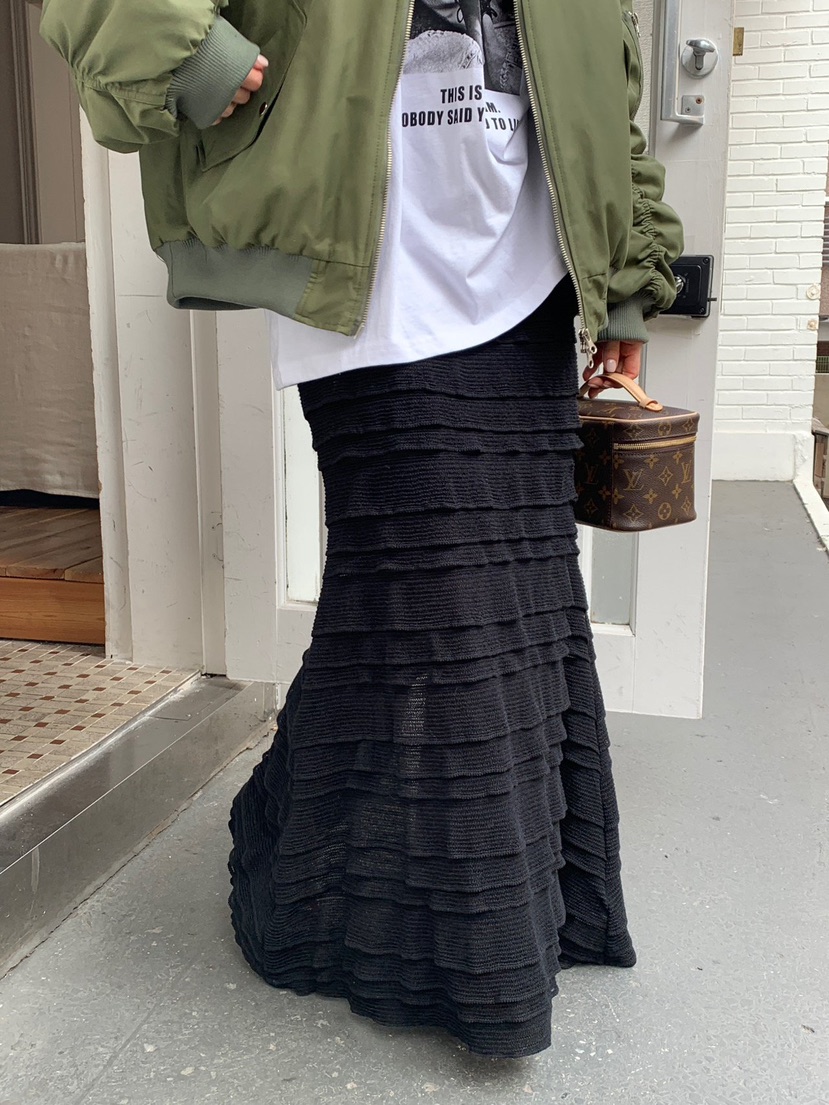 REVE CITE-L東大門實拍女士新款時尚真品26春夏長裙荷葉邊REVE CITE-L長裙