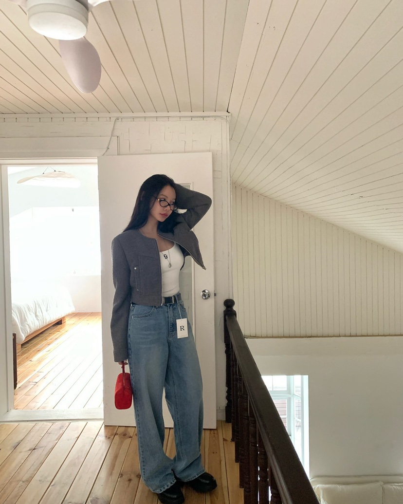 REVE CITE-L東大門直郵女裝新款真品休閑26春夏職業牛仔褲REVE CITE-L牛仔褲