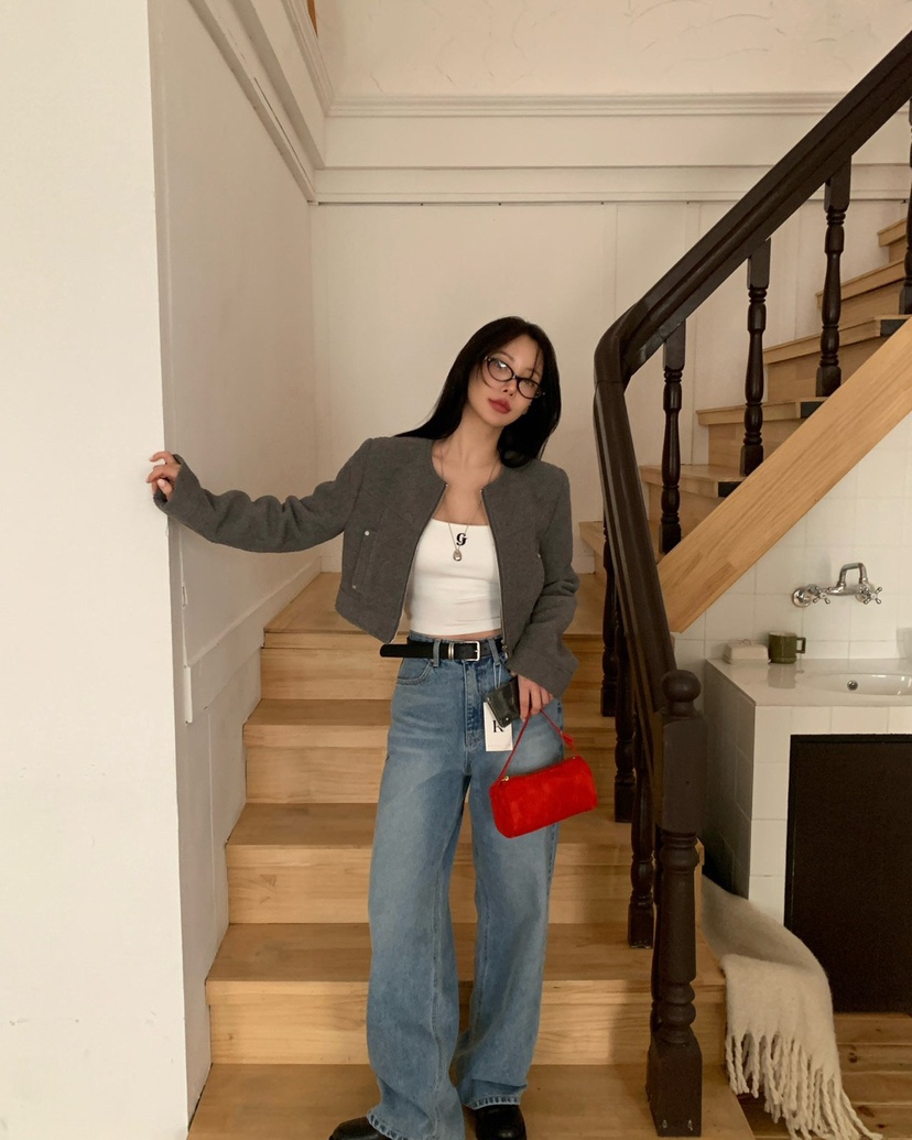 REVE CITE-L東大門直郵女裝新款真品休閑26春夏職業牛仔褲REVE CITE-L牛仔褲