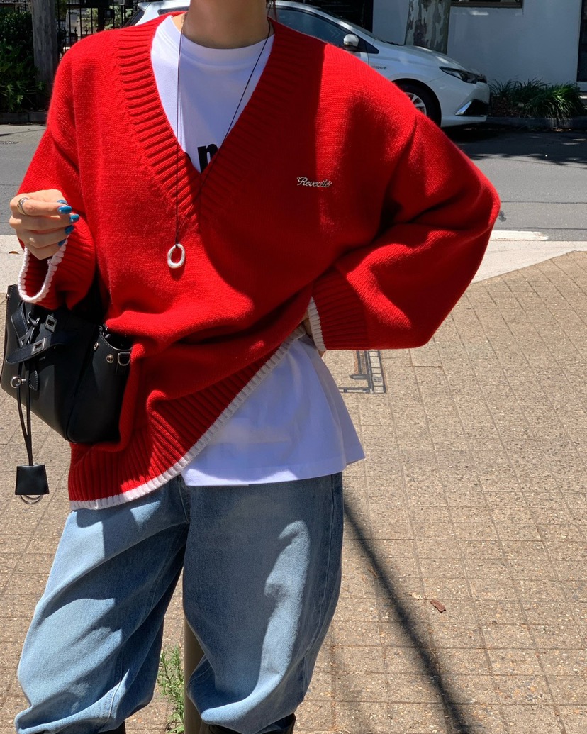 REVE CITE-L韓國直郵女裝新品26春夏真品職業針織衫V領REVE CITE-L針織衫