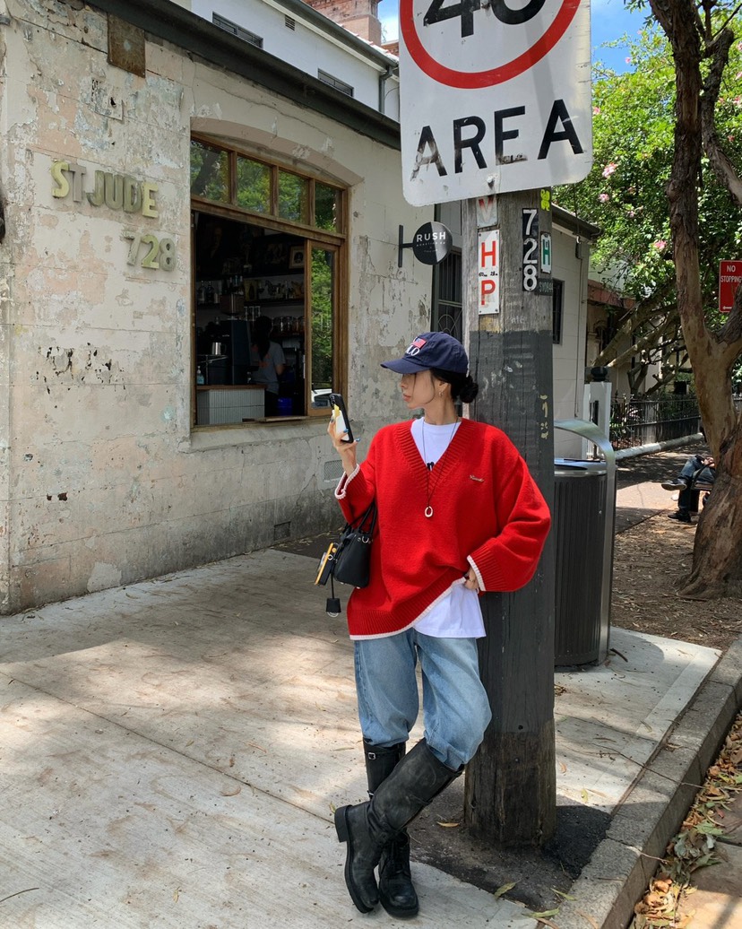 REVE CITE-L韓國直郵女裝新品26春夏真品職業針織衫V領REVE CITE-L針織衫