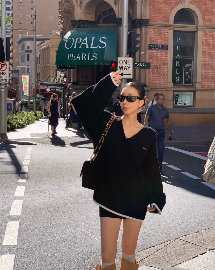 REVE CITE-L韓國直郵女裝新品26春夏真品職業針織衫V領REVE CITE-L針織衫