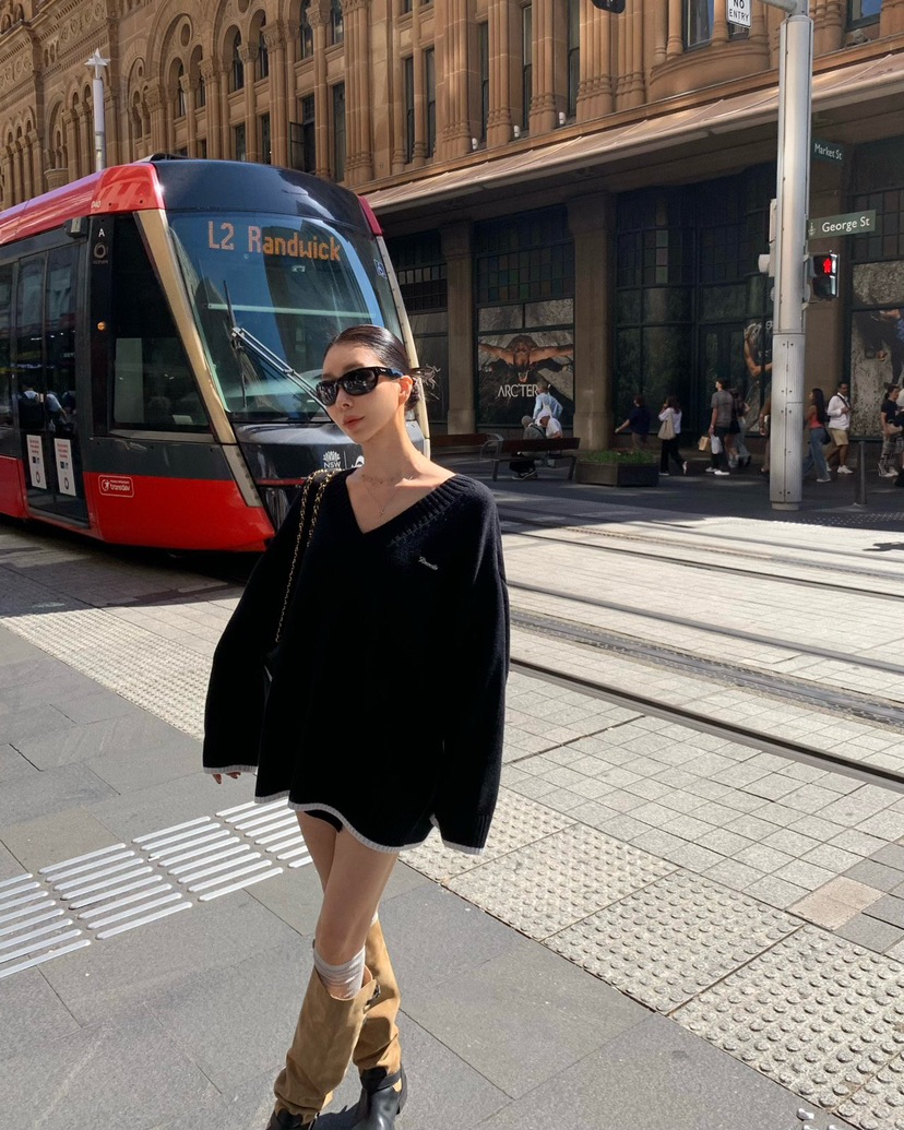 REVE CITE-L韓國直郵女裝新品26春夏真品職業針織衫V領REVE CITE-L針織衫