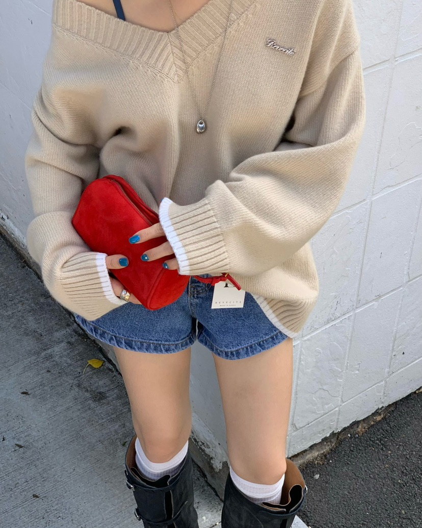 REVE CITE-L韓國直郵女裝新品26春夏真品職業針織衫V領REVE CITE-L針織衫