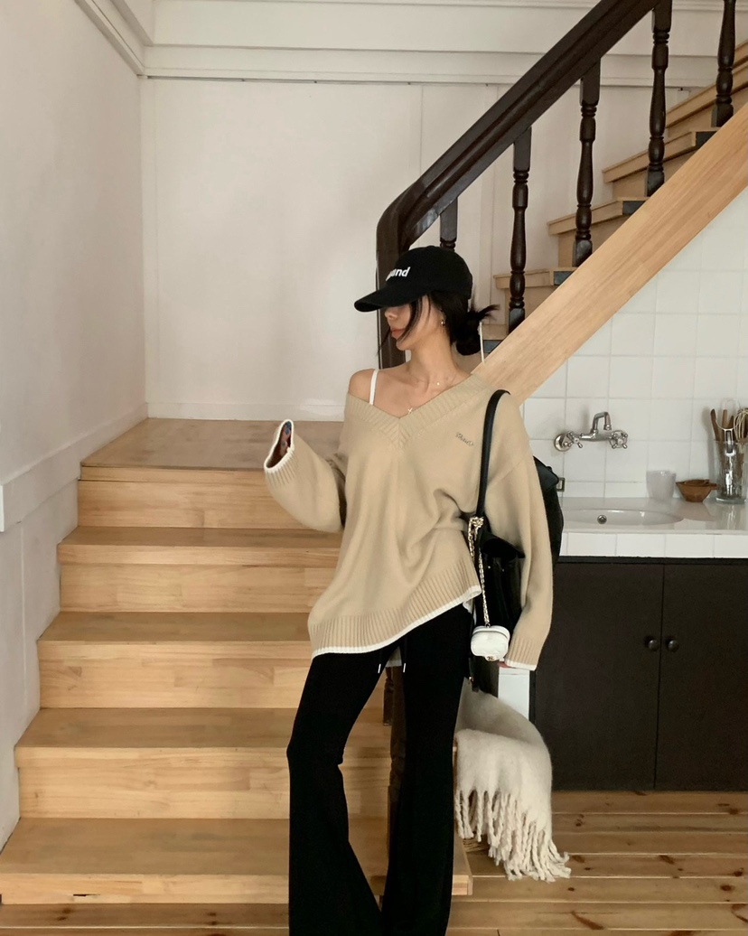 REVE CITE-L韓國直郵女裝新品26春夏真品職業針織衫V領REVE CITE-L針織衫