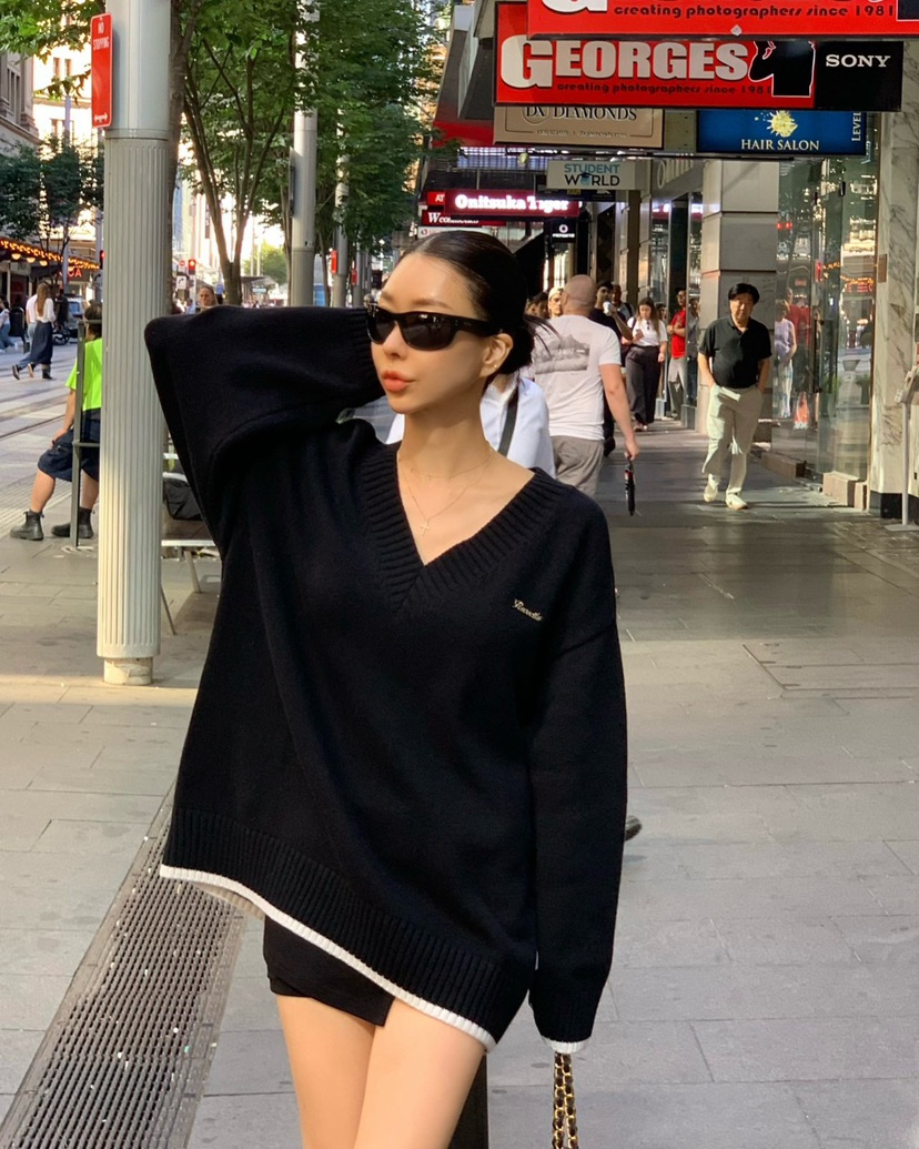 REVE CITE-L韓國直郵女裝新品26春夏真品職業針織衫V領REVE CITE-L針織衫圖色3