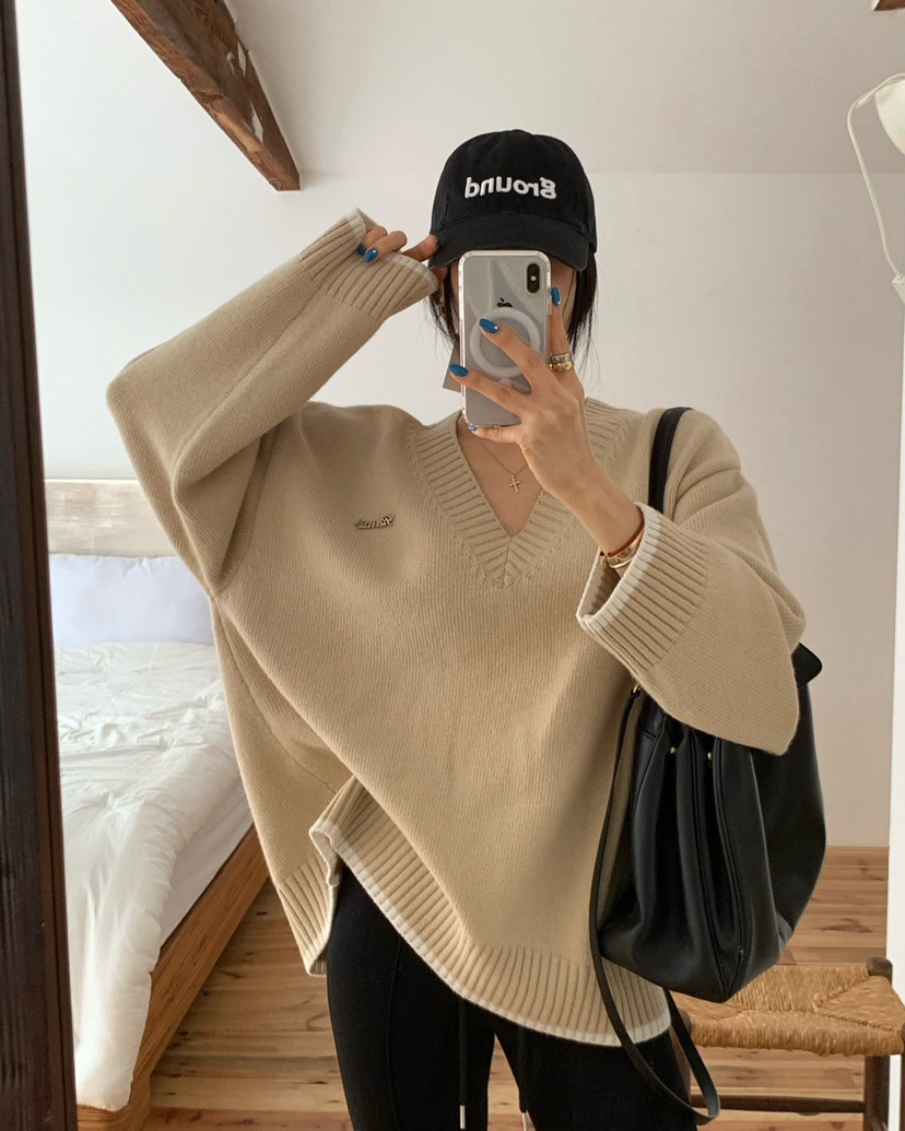 REVE CITE-L韓國直郵女裝新品26春夏真品職業針織衫V領REVE CITE-L針織衫圖色4