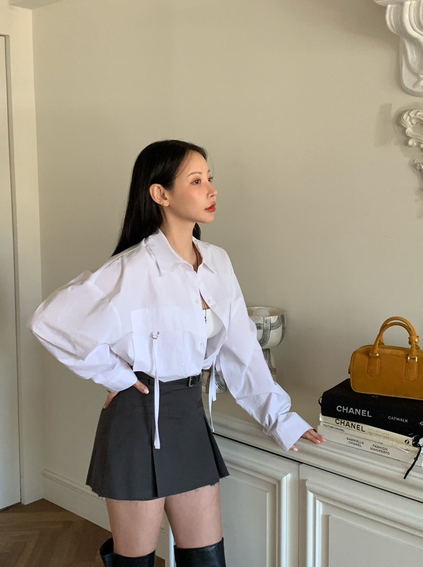 REVE CITE-L東大門直郵女裝新款真品職業襯衫蕾絲衫口袋REVE CITE-L襯衫/蕾絲衫