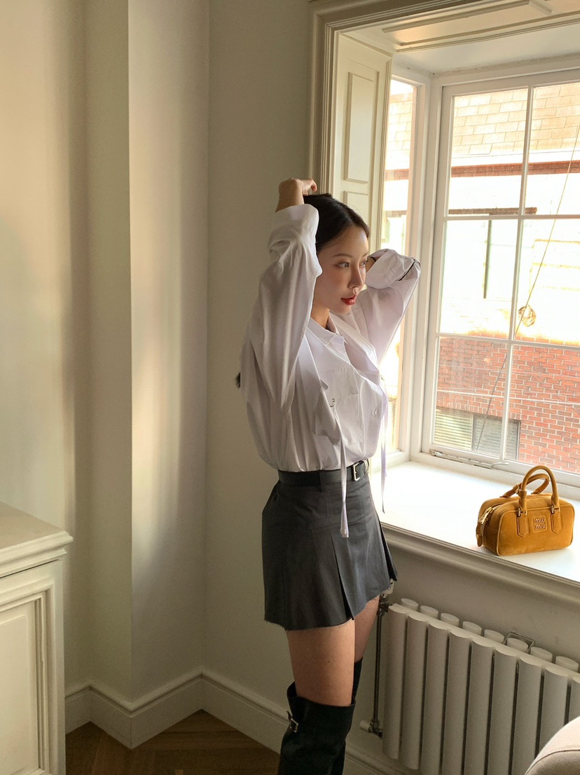 REVE CITE-L東大門直郵女裝新款真品職業襯衫蕾絲衫口袋REVE CITE-L襯衫/蕾絲衫