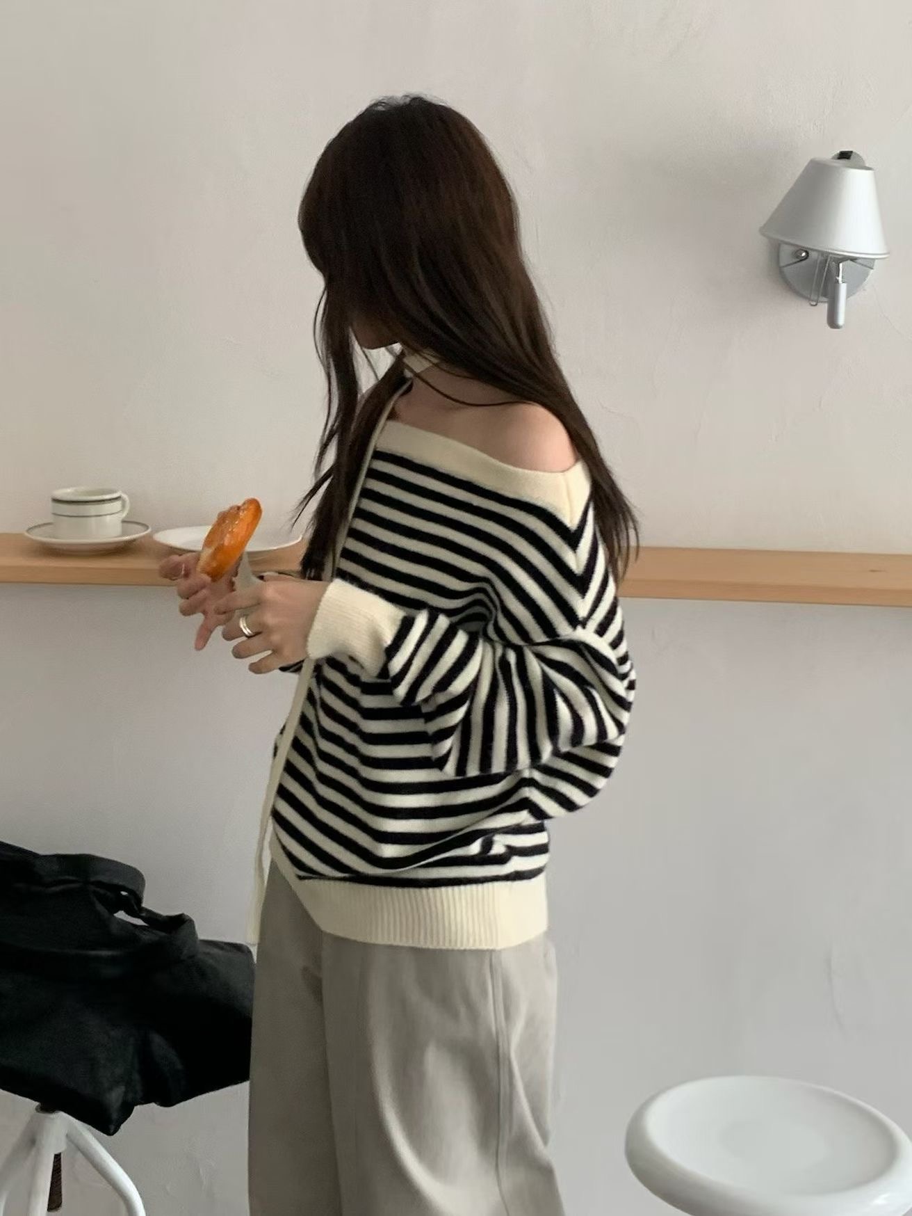 BLUSHER東大門實拍女士新款推薦休閑真品時尚針織衫含脖帶BLUSHER針織衫