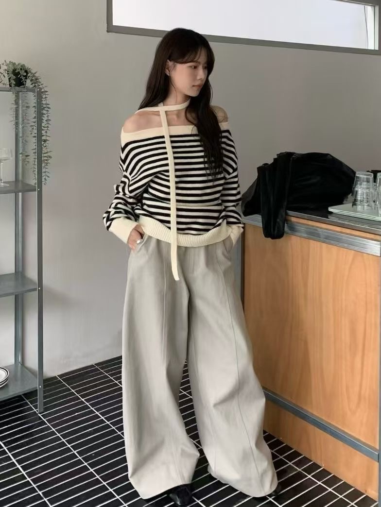 BLUSHER東大門實拍女士新款推薦休閑真品時尚針織衫含脖帶BLUSHER針織衫