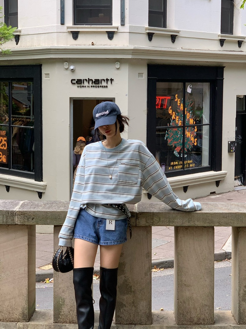 REVE CITE-L韓國代購女裝新款推薦長袖T恤不含配飾口袋REVE CITE-L長袖T恤