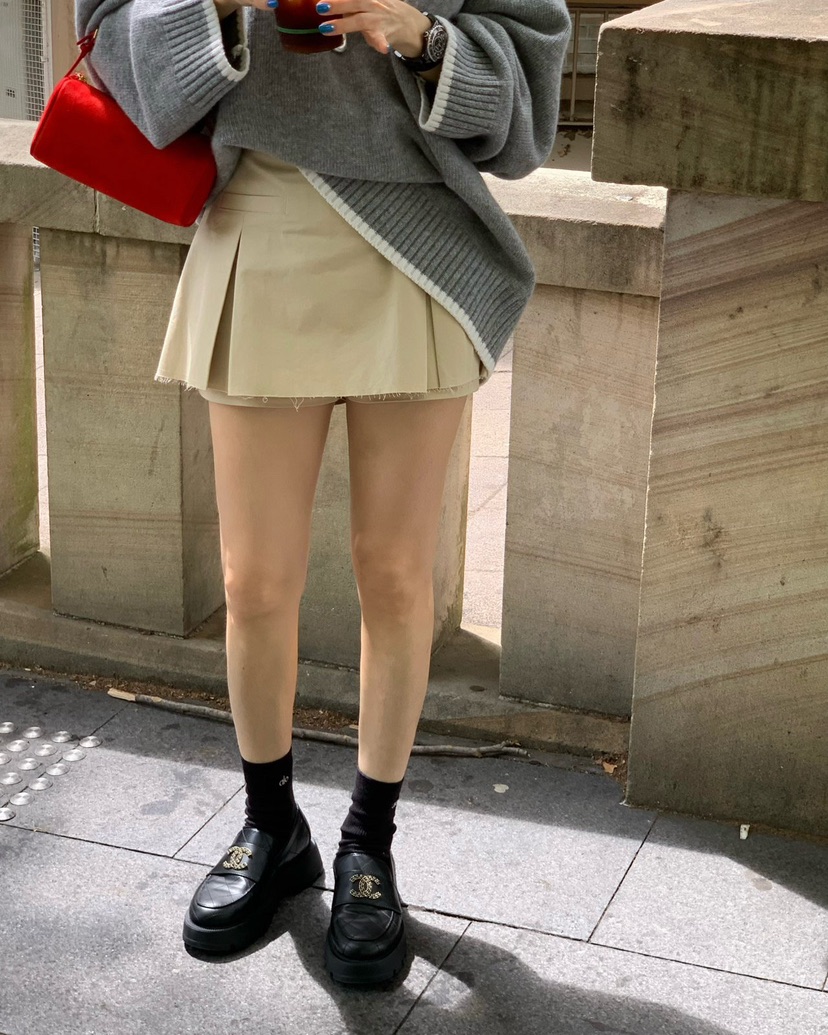 REVE CITE-L韓國代購女裝新款熱賣裙褲不含腰帶百褶褶裙REVE CITE-L裙褲