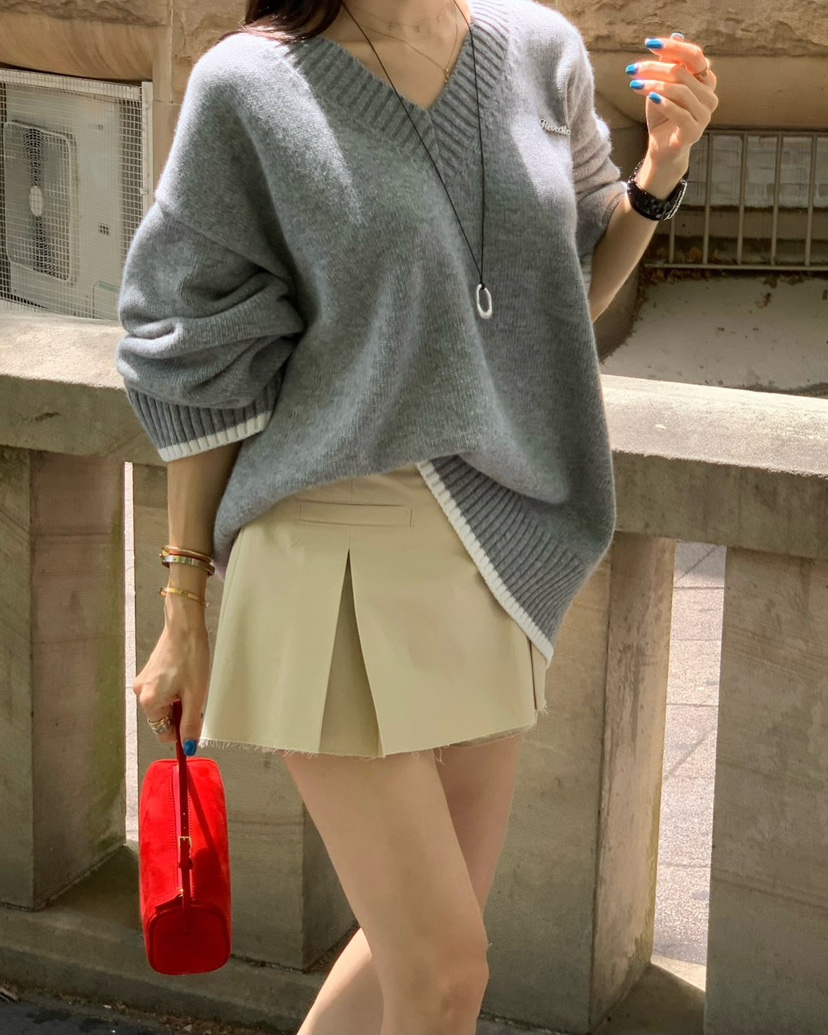 REVE CITE-L韓國代購女裝新款熱賣裙褲不含腰帶百褶褶裙REVE CITE-L裙褲圖色1