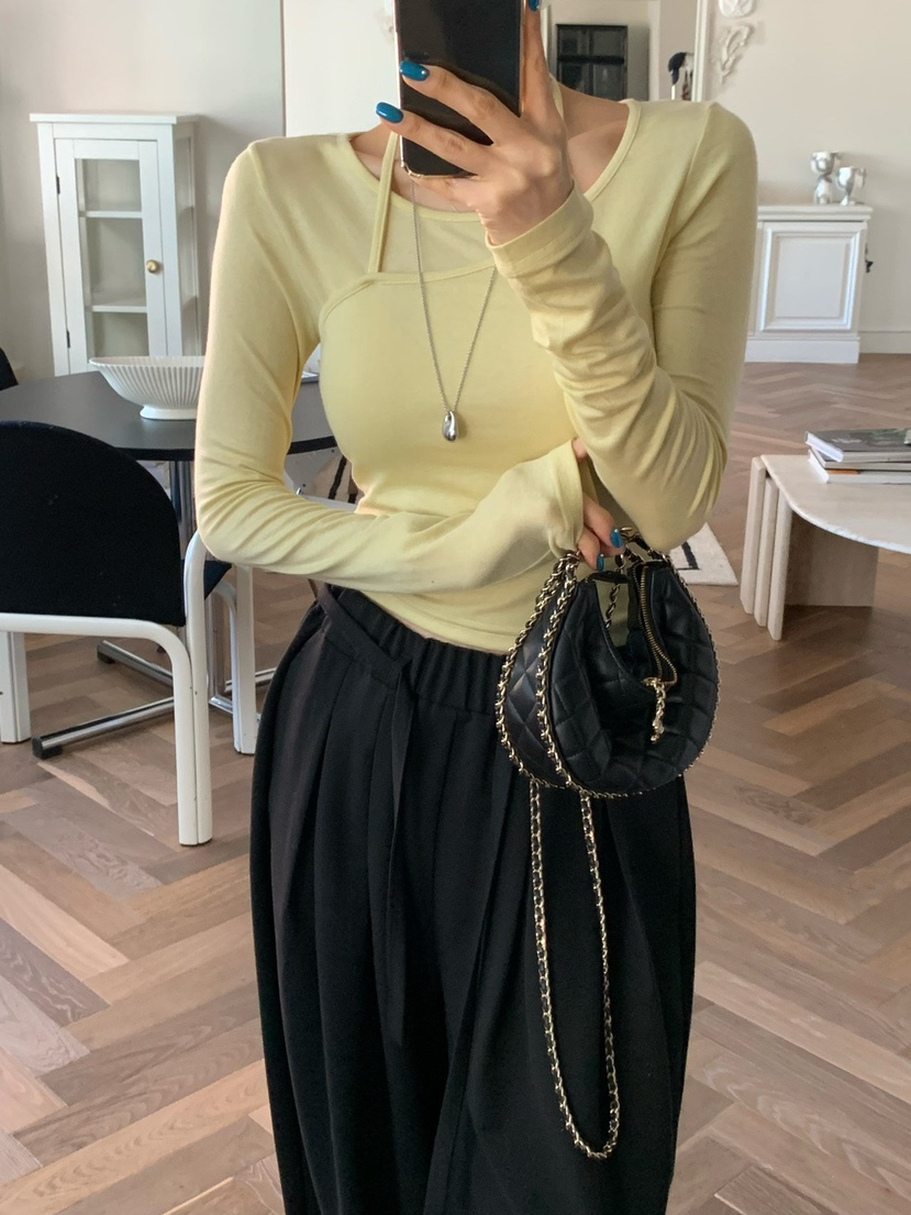 REVE CITE-L東大門代購女士新品真品時尚休閑長袖T恤雙層REVE CITE-L長袖T恤