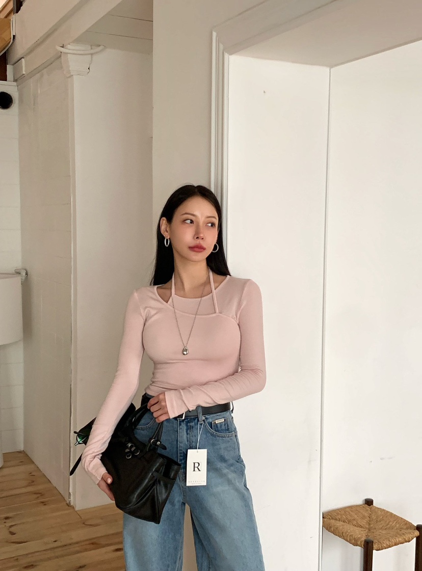 REVE CITE-L東大門代購女士新品真品時尚休閑長袖T恤雙層REVE CITE-L長袖T恤