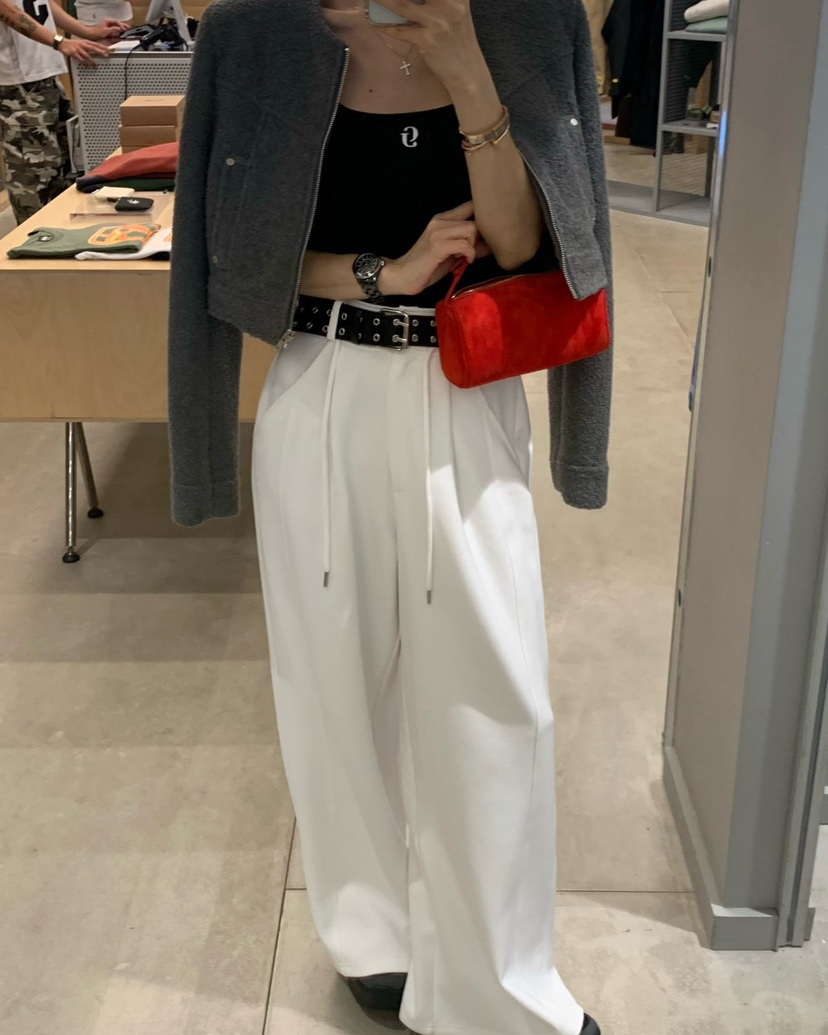 REVE CITE-L韓國直郵女士新款熱賣休閑26春夏休閑褲雙排扣REVE CITE-L休閑褲