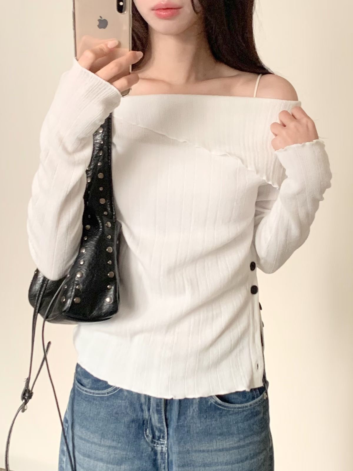 BLUSHER東大門實拍女裝新品人氣時尚休閑推薦職業長袖T恤BLUSHER長袖T恤圖色2