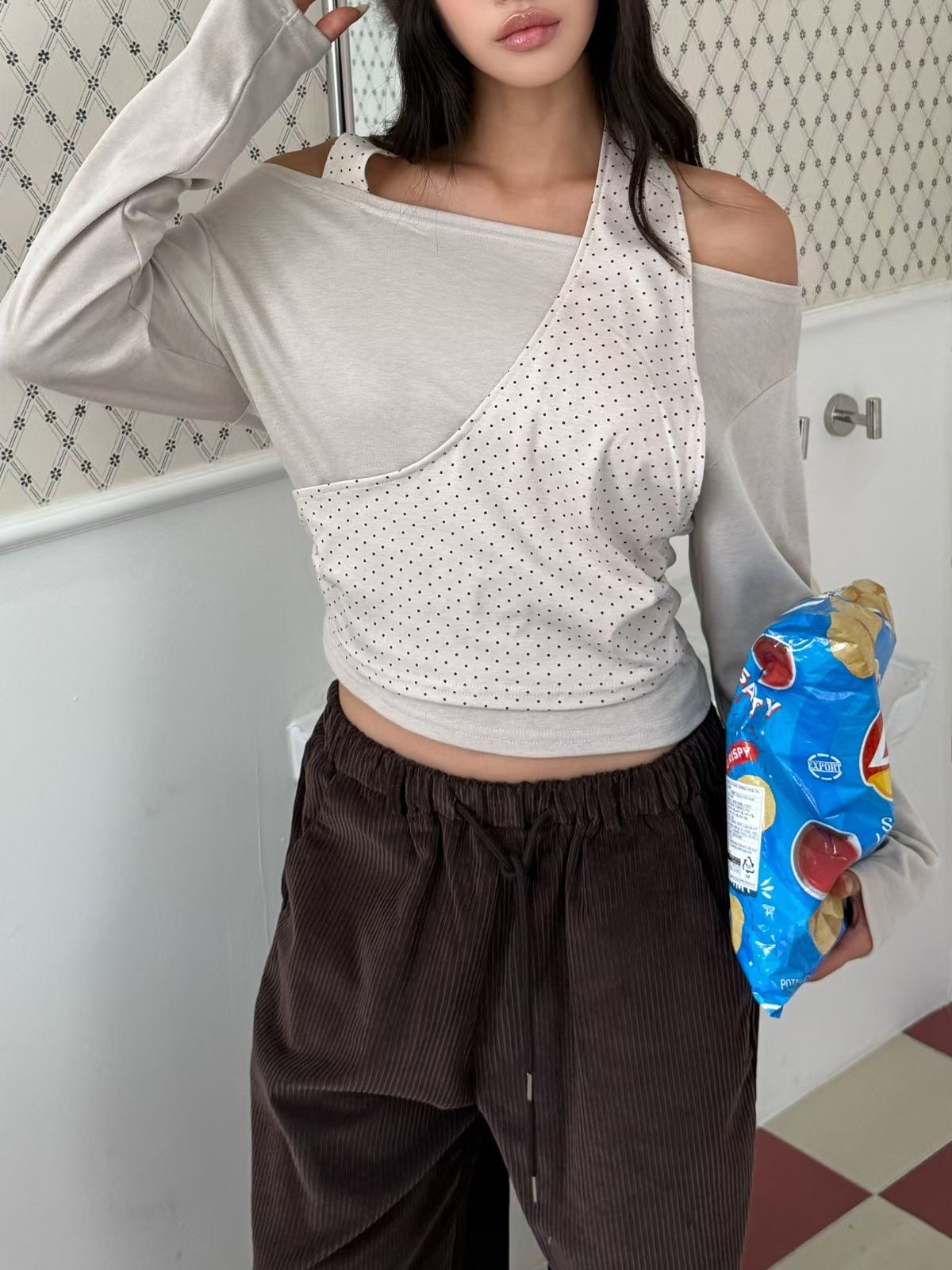 BLUSHER東大門代購女裝新款真品休閑職業熱賣時尚長袖T恤BLUSHER長袖T恤