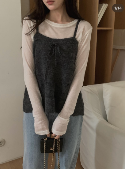 MIELLE-미엘르-OT韓國直郵女士新款熱賣長袖T恤不含腰帶MIELLE-미엘르-OT長袖T恤圖色6