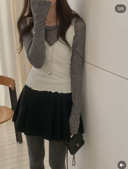 MIELLE-미엘르-OT韓國直郵女士新款熱賣長袖T恤不含腰帶MIELLE-미엘르-OT長袖T恤圖色7