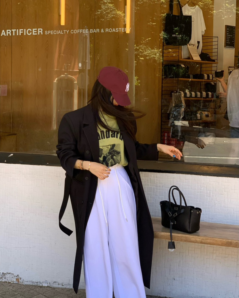 REVE CITE-L東大門直郵女士新品休閑中長款大衣含腰帶系帶REVE CITE-L中長款大衣