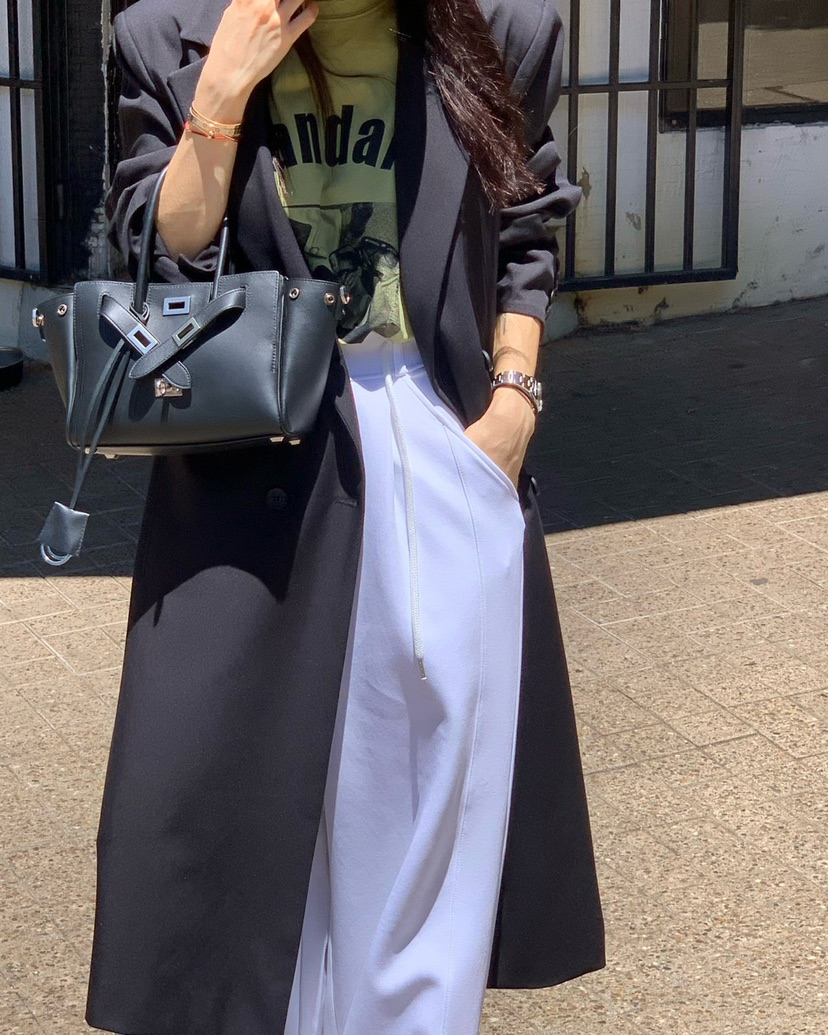 REVE CITE-L東大門直郵女士新品休閑中長款大衣含腰帶系帶REVE CITE-L中長款大衣