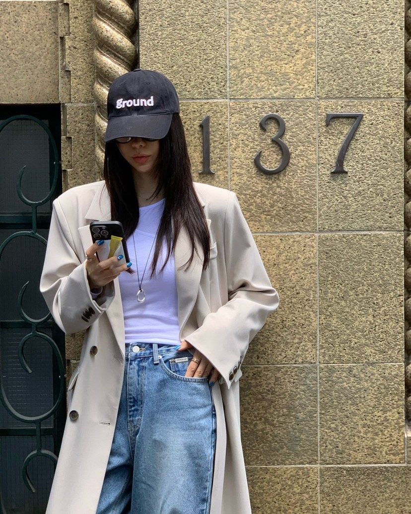 REVE CITE-L東大門直郵女士新品休閑中長款大衣含腰帶系帶REVE CITE-L中長款大衣