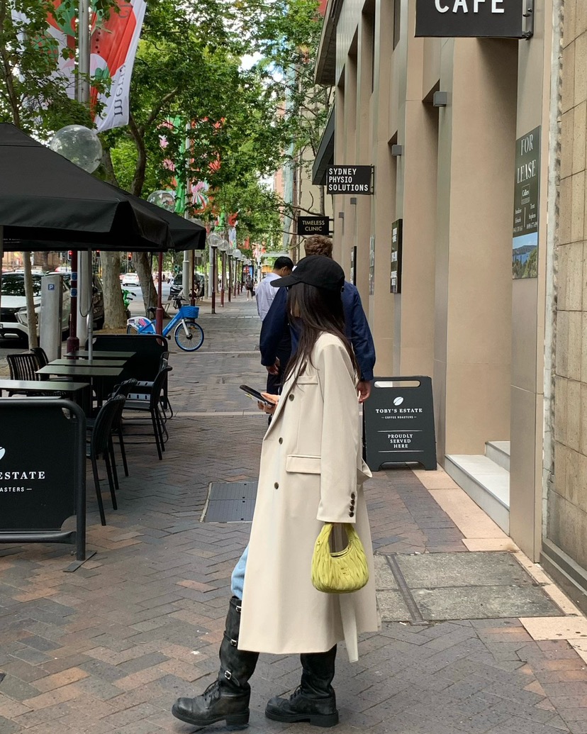 REVE CITE-L東大門直郵女士新品休閑中長款大衣含腰帶系帶REVE CITE-L中長款大衣