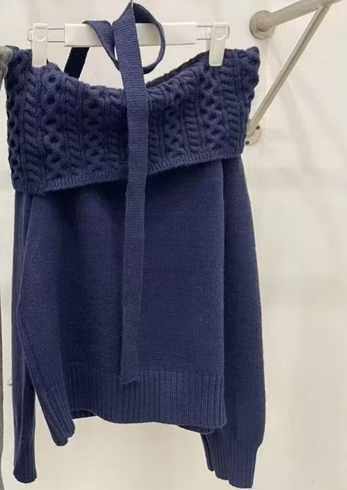 BLUSHER東大門直郵女裝新品推薦熱賣休閑26春夏針織衫含脖帶BLUSHER針織衫圖色2