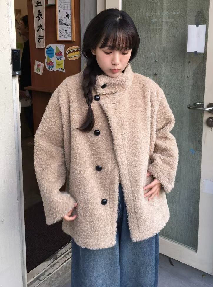 BLUSHER韓國代購女裝新品時尚真品職業熱賣休閑人氣短款大衣BLUSHER短款大衣圖色1