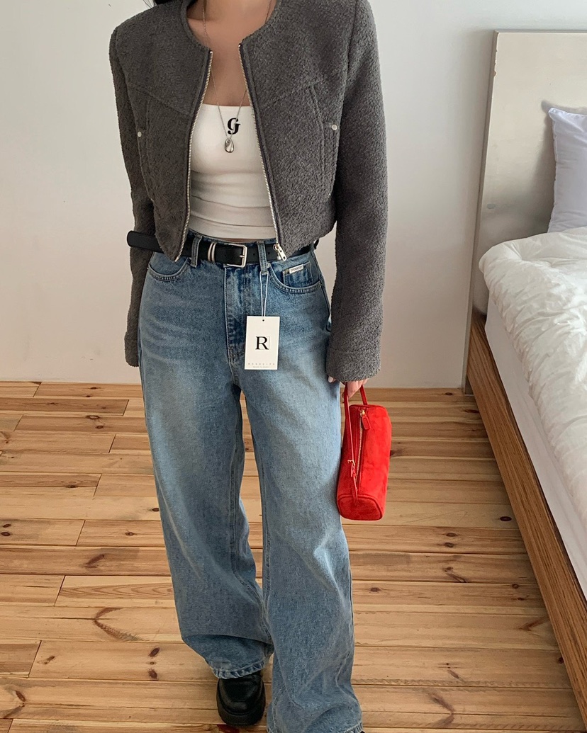 REVE CITE-L韓國代購女裝新品時尚休閑熱賣真品夾克粗花呢REVE CITE-L夾克