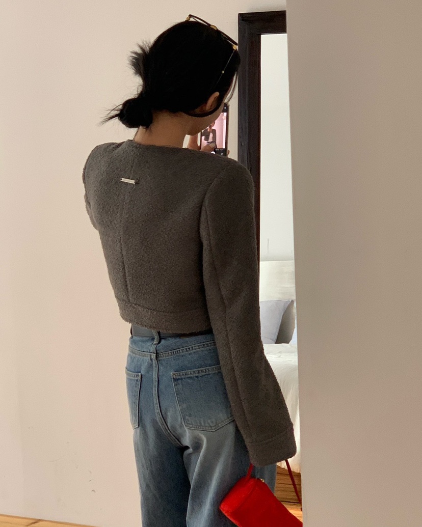 REVE CITE-L韓國代購女裝新品時尚休閑熱賣真品夾克粗花呢REVE CITE-L夾克