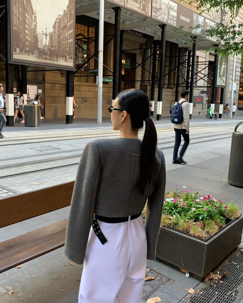 REVE CITE-L韓國代購女裝新品時尚休閑熱賣真品夾克粗花呢REVE CITE-L夾克