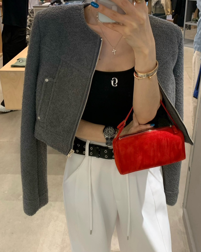 REVE CITE-L韓國代購女裝新品時尚休閑熱賣真品夾克粗花呢REVE CITE-L夾克