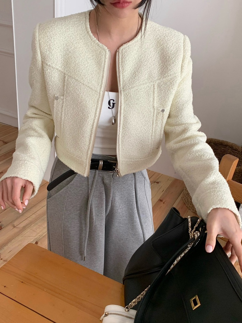 REVE CITE-L韓國代購女裝新品時尚休閑熱賣真品夾克粗花呢REVE CITE-L夾克圖色2