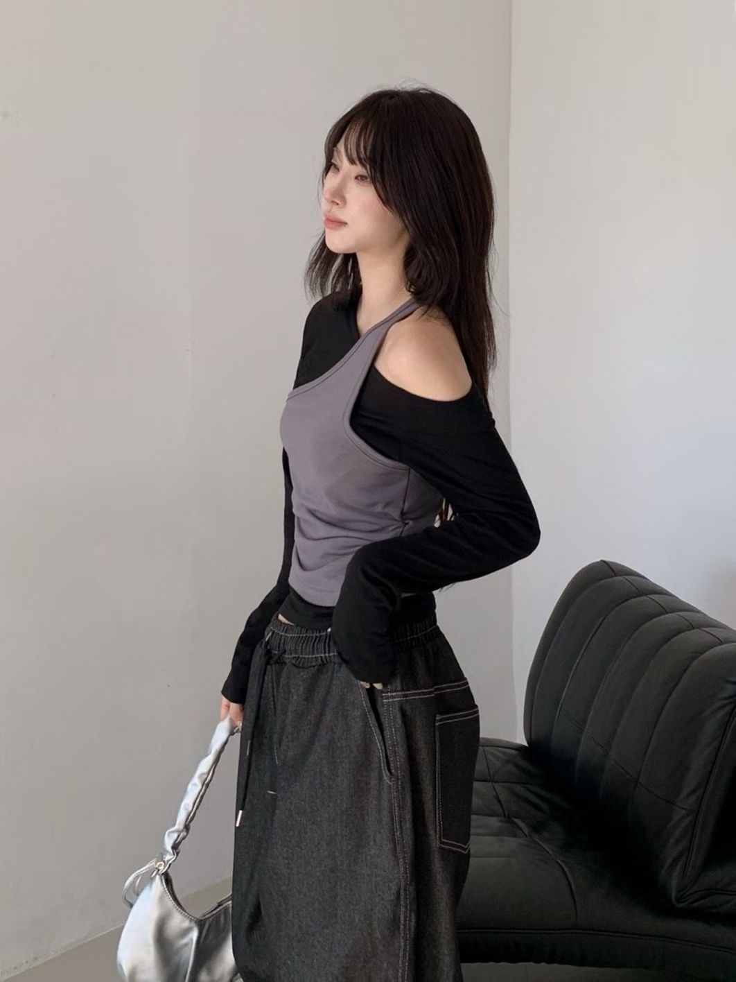 BLUSHER東大門代購女裝新品真品職業26春夏推薦休閑長袖T恤BLUSHER長袖T恤