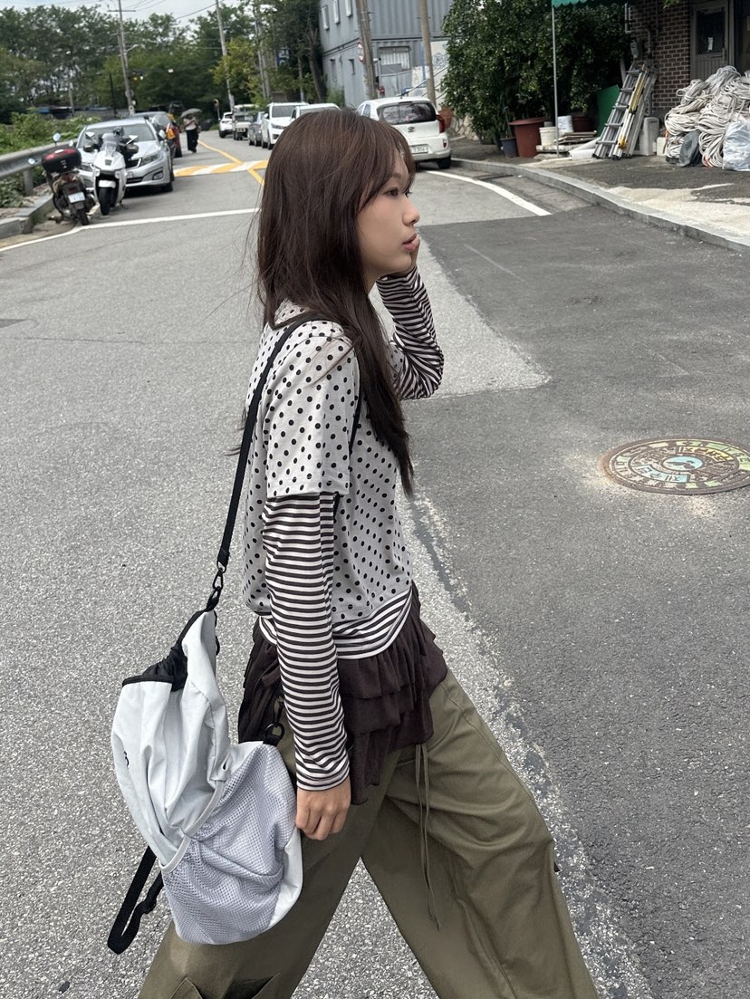 SHOTGUN韓國直郵女裝新品真品熱賣人氣26春夏長袖T恤假兩件SHOTGUN長袖T恤