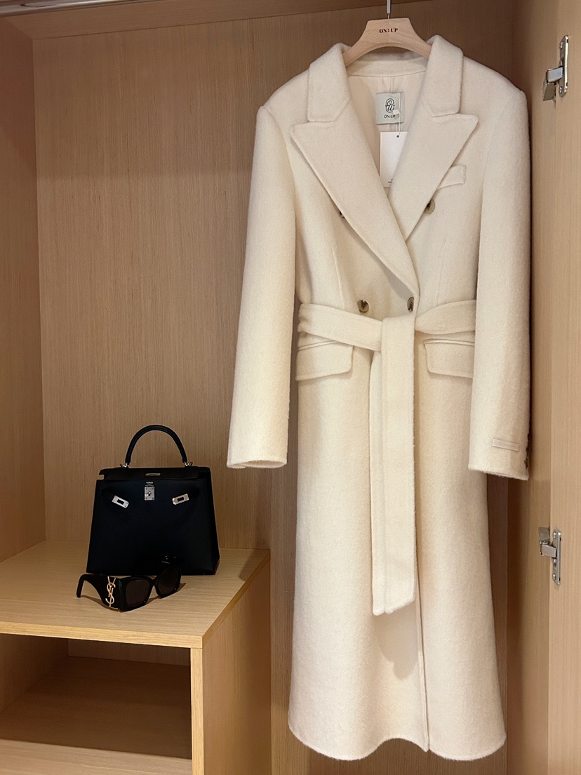 LAVIEU東大門實拍女士新款推薦休閑中長款大衣安哥拉手工LAVIEU中長款大衣