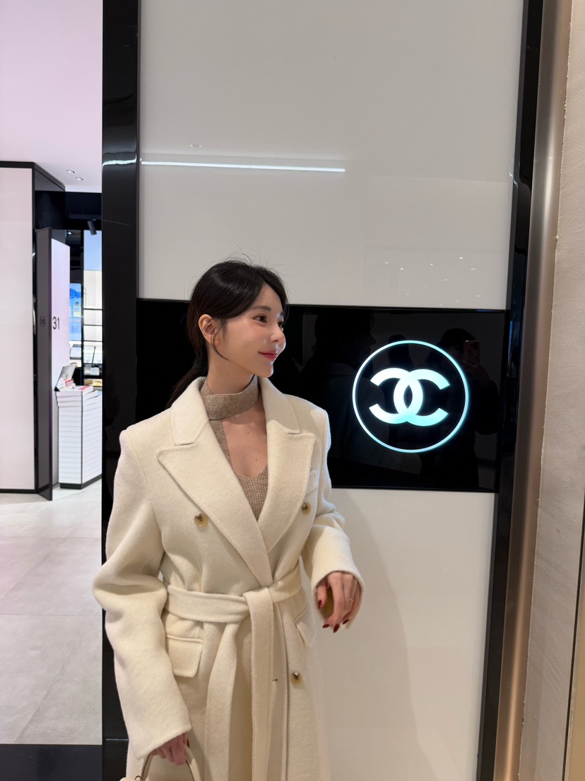 LAVIEU東大門實拍女士新款推薦休閑中長款大衣安哥拉手工LAVIEU中長款大衣