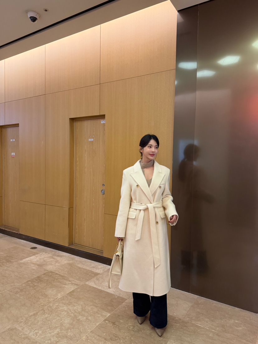 LAVIEU東大門實拍女士新款推薦休閑中長款大衣安哥拉手工LAVIEU中長款大衣