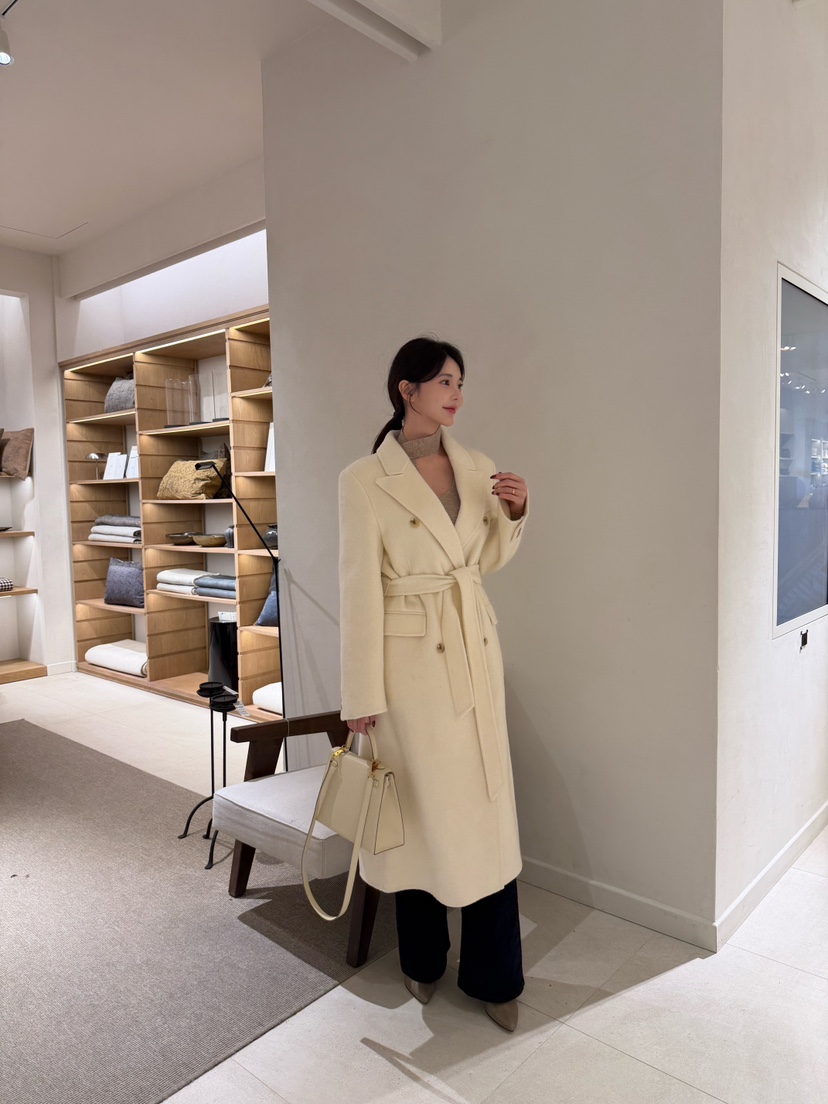 LAVIEU東大門實拍女士新款推薦休閑中長款大衣安哥拉手工LAVIEU中長款大衣